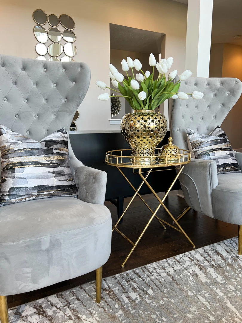 Cloud9d PILLOWS, RUGS, & THROWS Elise Black Gold Pillow - 20" X 20"