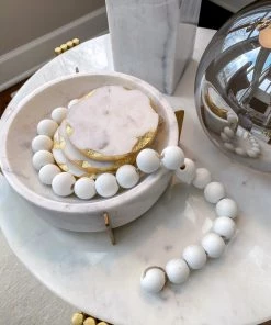 Inspire Me! Home Decor Round Marble Bowl W/ Gold Metal Base