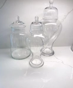 Inspire Me! Home Decor Clear Glass Apothecary Jar With Lid