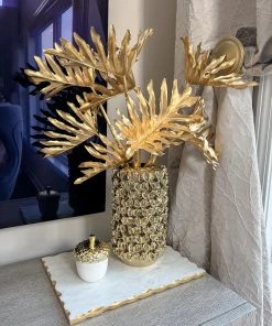 Inspire Me! Home Decor Gold Vase With Petal Design