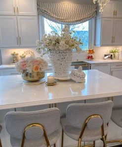 Inspire Me! Home Decor White Leaf Pattern Ginger Jar (2 Sizes)