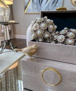 Inspire Me! Home Decor Faux Leather Box Set With Gold Circular Medallion (Set Of 2)