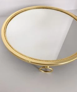 Inspire Me! Home Decor Gold Circle Mirror Tray W/ Circle Feet
