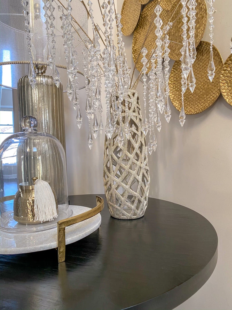 Inspire Me! Home Decor Champagne Ceramic Cut-Out Vase