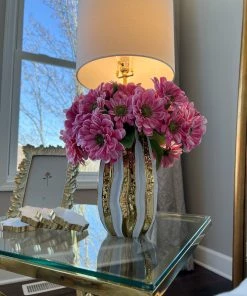 Inspire Me! Home Decor Gold & White Striped Vase (2 Sizes)