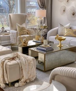 Inspire Me! Home Decor Circular Gold Metal Candle Holder (2 Sizes)