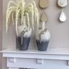 Inspire Me! Home Decor Large Glass Vase W/ Silver Metal Decor (2 Sizes)