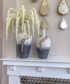 Inspire Me! Home Decor Large Glass Vase W/ Silver Metal Decor (2 Sizes)