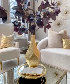 Inspire Me! Home Decor Abstract Textured Metal Vase