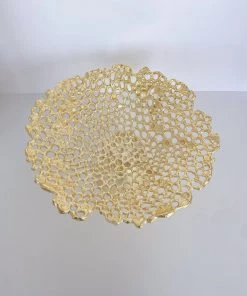 Inspire Me! Home Decor Gold Coral Pedestal Bowl