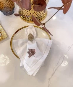 Inspire Me! Home Decor Embroidered Turkey Napkin KITCHEN