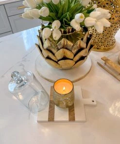 Inspire Me! Home Decor KITCHEN White Wash Mango Wood Paddle Board W/ Spreader (2 Shapes)