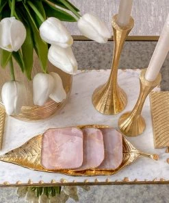 Inspire Me! Home Decor Coaster W/ Gold Trim (2 Colors) Price For 1