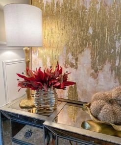 Inspire Me! Home Decor Champagne Rippled Glass Vase