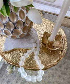 Inspire Me! Home Decor Gold Lotus Flower Candle Holder