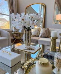 Inspire Me! Home Decor Gold & White Striped Vase (2 Sizes)