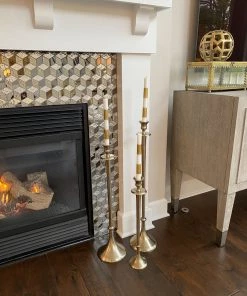 Inspire Me! Home Decor Gold Band Taper Candles (Set Of 6)