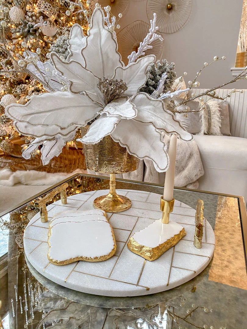 Inspire Me! Home Decor White Enameled Metal Candle Holder (2 Colors)