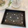 Inspire Me! Home Decor Black Wood Trays With Detailed Interior (Set Of 3)
