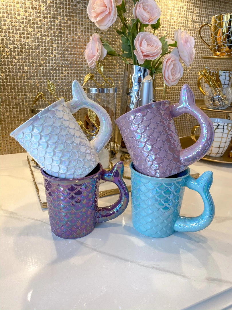 Inspire Me! Home Decor Set Of 4 Mermaid Mugs KITCHEN