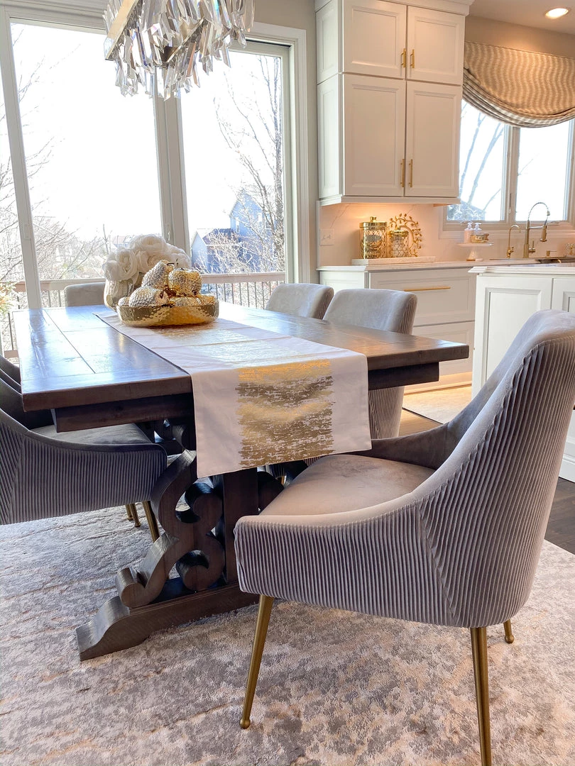 Inspire Me! Home Decor Gold Foil Patterned Table Runner