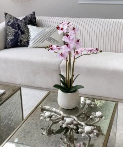 Inspire Me! Home Decor Silver Flower Branch 5 Tealight Candle Holder