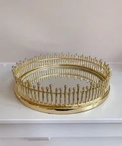 Inspire Me! Home Decor Round Mirror Tray (2 Sizes) (2 Colors)