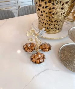 Inspire Me! Home Decor Two-Tone Dragonfly Serving Bowl Gold