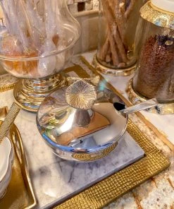 Inspire Me! Home Decor Bowl With Gold Floral Handle