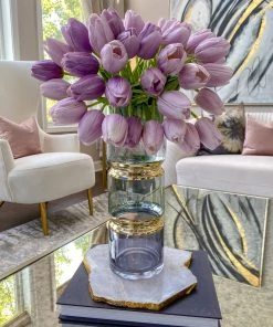 Inspire Me! Home Decor Gold And Colorful Glass Vase