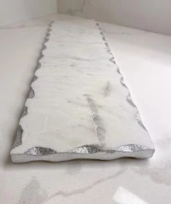 Inspire Me! Home Decor Marble Metallic Edged Rectangle Tray (2 Colors)