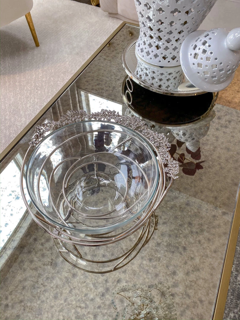 Inspire Me! Home Decor Jeweled Edge Bowl With Glass Insert (2 Colors)