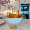 Inspire Me! Home Decor White Porcelain Bowl With White Jeweled Flower Details