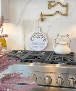 Inspire Me! Home Decor Round Wood Cutting Board W/ Cutouts ( 3 Designs)