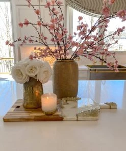 Inspire Me! Home Decor Grey Tapered Vase W/ Gold Design