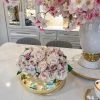 Inspire Me! Home Decor Large Gold Round Bowl Vase With White Jeweled Flower Details