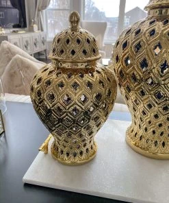 Inspire Me! Home Decor Small Gold Ginger Jar