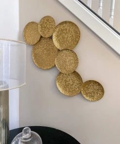 Inspire Me! Home Decor WALL ART & MIRRORS Gold Circle Textured Wall Decor
