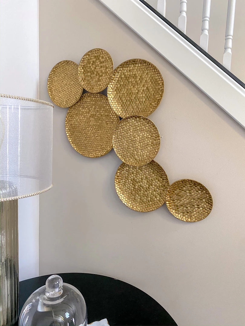 Inspire Me! Home Decor WALL ART & MIRRORS Gold Circle Textured Wall Decor