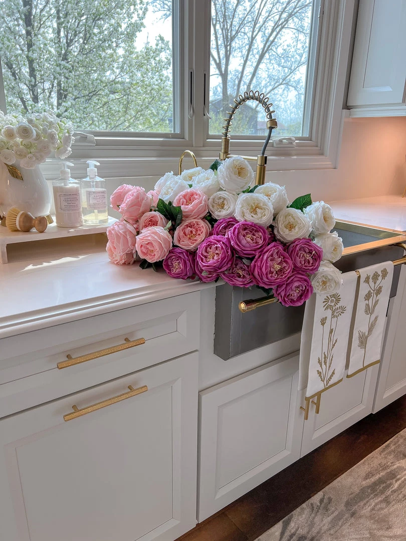 Inspire Me! Home Decor Real Touch Austin Rose (4 Colors) Floral Stems