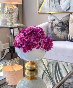 Inspire Me! Home Decor White Glass Bowl With Gold Round Base