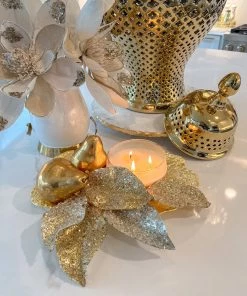Inspire Me! Home Decor Gold Metallic Decorative Pears (Set Of 4)