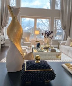 Inspire Me! Home Decor Black Studded Box W/ Gold Detailing