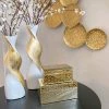 Inspire Me! Home Decor Mirror Gold Geometric Pattern Boxes (Set Of 2)