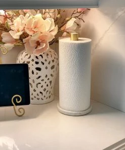 Inspire Me! Home Decor Paper Towel & Napkin Holders Marble And Brass Paper Towel Holder