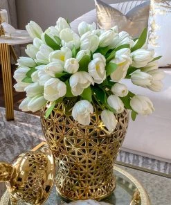 Inspire Me! Home Decor Real Touch White Open Tulip Bundle