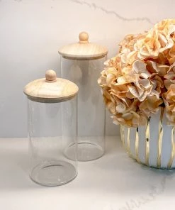 Inspire Me! Home Decor Glass Jars With Wooden Lids (2 Sizes) KITCHEN