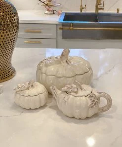 Inspire Me! Home Decor Dolomite Pumpkin Collection ( 3 Sizes And Shapes Available ) KITCHEN