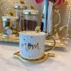 Inspire Me! Home Decor "Mom" Gold & White Tile Mug
