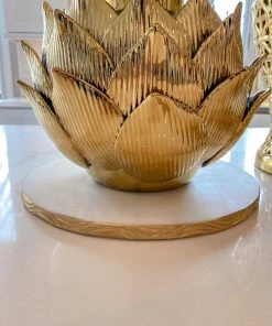 Inspire Me! Home Decor Gold Edged Round Marble Tray